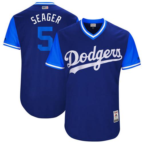 Dodgers #5 Corey Seager Royal "Seager" Players Weekend Authentic Stitched MLB Jersey