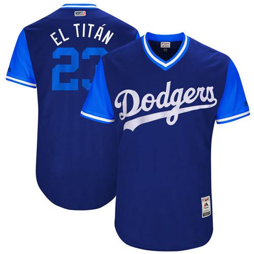 Dodgers #23 Adrian Gonzalez Royal "El Titan" Players Weekend Authentic Stitched MLB Jersey