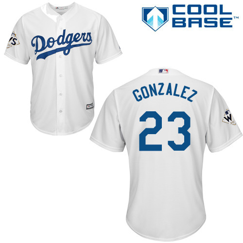 Dodgers #23 Adrian Gonzalez White New Cool Base 2017 World Series Bound Stitched MLB Jersey