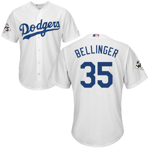 Dodgers #35 Cody Bellinger White New Cool Base 2017 World Series Bound Stitched MLB Jersey
