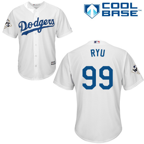 Dodgers #99 Hyun-Jin Ryu White New Cool Base 2017 World Series Bound Stitched MLB Jersey