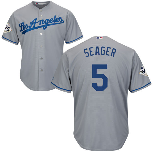 Dodgers #5 Corey Seager Grey New Cool Base 2017 World Series Bound Stitched MLB Jersey