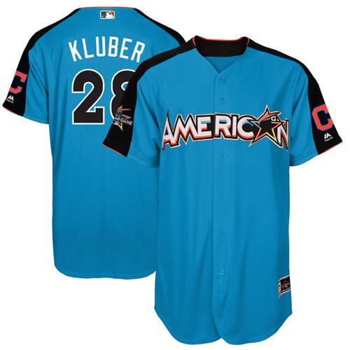 Indians #28 Corey Kluber Blue 2017 All-Star American League Stitched MLB Jersey