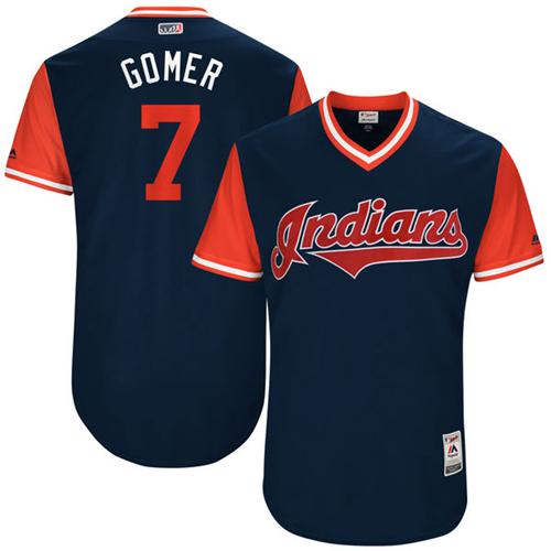 Indians #7 Yan Gomes Navy "Gomer" Players Weekend Authentic Stitched MLB Jersey