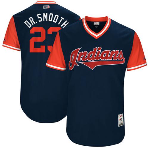 Indians #23 Michael Brantley Navy "Dr. Smooth" Players Weekend Authentic Stitched MLB Jersey