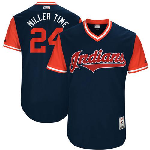 Indians #24 Andrew Miller Navy "Miller Time" Players Weekend Authentic Stitched MLB Jersey