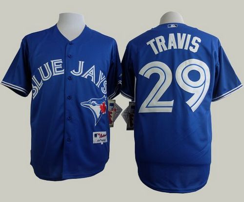 Blue Jays #29 Devon Travis Blue Alternate Cool Base Stitched MLB Jersey - Click Image to Close