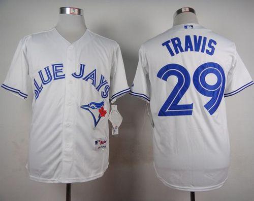 Blue Jays #29 Devon Travis White Cool Base Stitched MLB Jersey - Click Image to Close