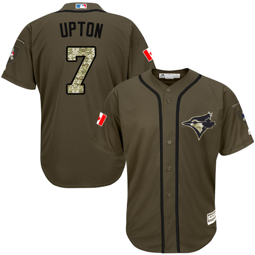 Blue Jays #7 B.J. Upton Green Salute to Service Stitched MLB Jersey