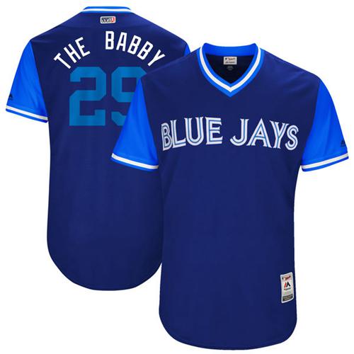 Blue Jays #29 Devon Travis Navy "The Babby" Players Weekend Authentic Stitched MLB Jersey
