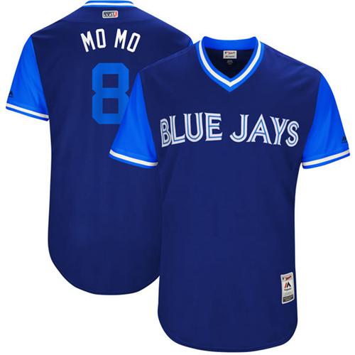 Blue Jays #8 Kendrys Morales Navy "MO MO" Players Weekend Authentic Stitched MLB Jersey