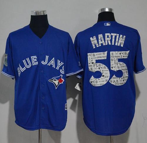 Blue Jays #55 Russell Martin Blue 2017 Spring Training Cool Base Stitched MLB Jersey