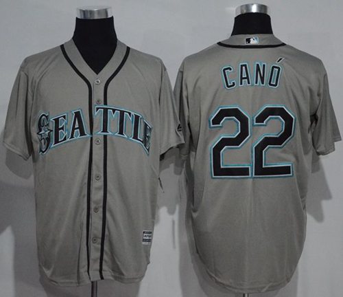 Mariners #22 Robinson Cano Grey New Cool Base Stitched MLB Jersey - Click Image to Close