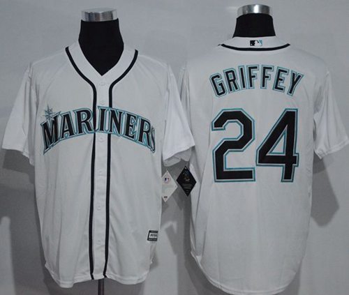 Mariners #24 Ken Griffey White New Cool Base Stitched MLB Jersey - Click Image to Close