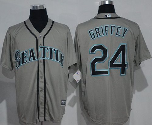 Mariners #24 Ken Griffey Grey New Cool Base Stitched MLB Jersey - Click Image to Close