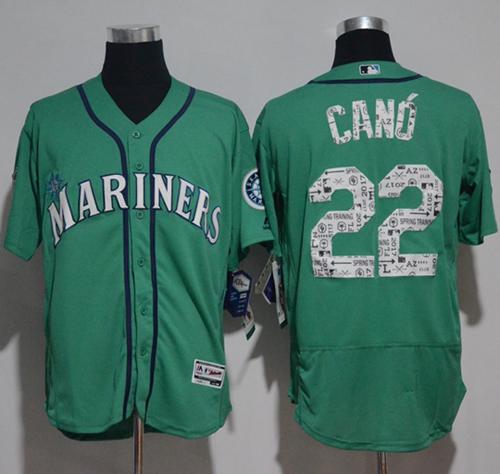 Mariners #22 Robinson Cano Green 2017 Spring Training Authentic Flex Base Stitched MLB Jersey