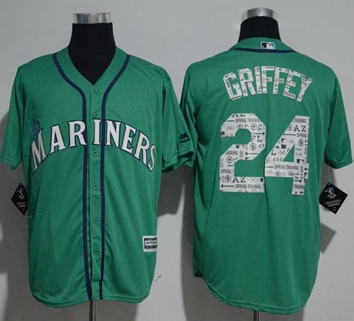 Mariners #24 Ken Griffey Green 2017 Spring Training Cool Base Stitched MLB Jersey