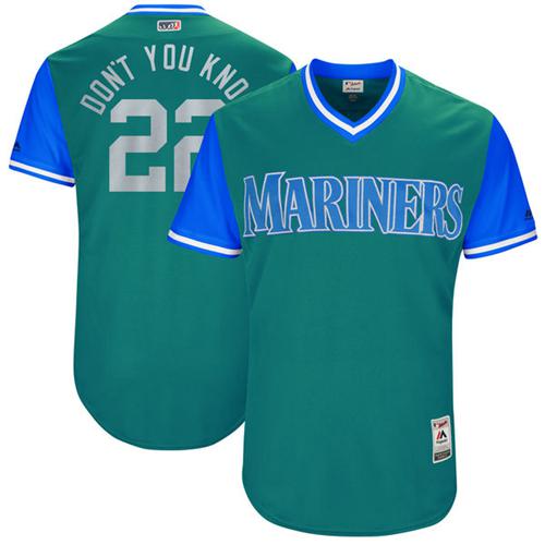 Mariners #22 Robinson Cano Green "Don't You Know" Players Weekend Authentic Stitched MLB Jersey