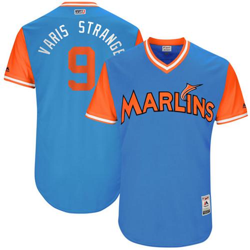 marlins #9 Dee Gordon Blue "Varis Strange" Players Weekend Authentic Stitched MLB Jersey