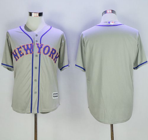 Mets Blank Grey New Cool Base Stitched MLB Jersey - Click Image to Close