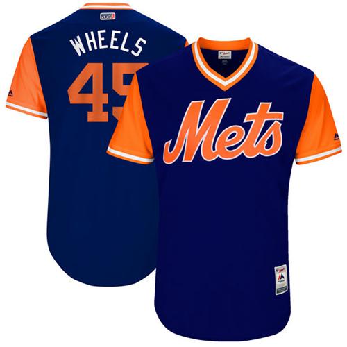 Mets #45 Zack Wheeler Royal "Wheels" Players Weekend Authentic Stitched MLB Jersey