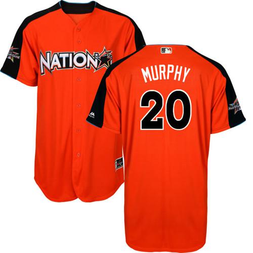 Nationals #20 Daniel Murphy Orange 2017 All-Star National League Stitched MLB Jersey