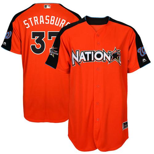 Nationals #37 Stephen Strasburg Orange 2017 All-Star National League Stitched MLB Jersey