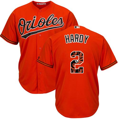 Orioles #2 J.J. Hardy Orange Team Logo Fashion Stitched MLB Jersey