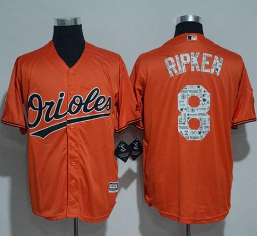 Orioles #8 Cal Ripken Orange 2017 Spring Training Authentic Flex Base Stitched MLB Jersey