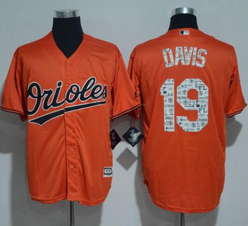 Orioles #19 Chris Davis Orange 2017 Spring Training Authentic Flex Base Stitched MLB Jersey