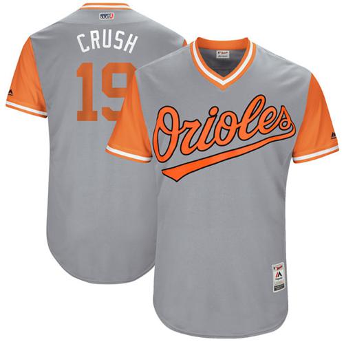 Orioles #19 Chris Davis Gray "Crush" Players Weekend Authentic Stitched MLB Jersey