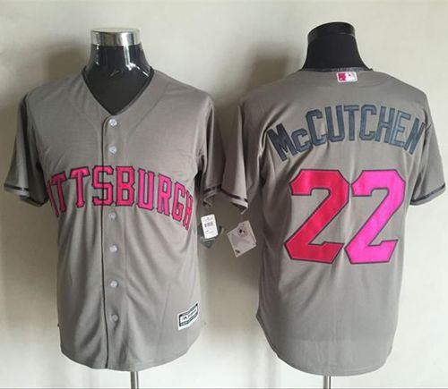 Pirates #22 Andrew McCutchen Grey New Cool Base Mother's Day Stitched MLB Jersey
