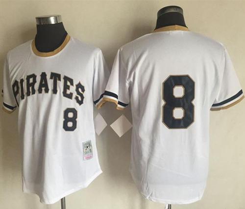 Mitchell And Ness 1971 Pirates #8 Willie Stargell White Throwback Stitched MLB Jersey