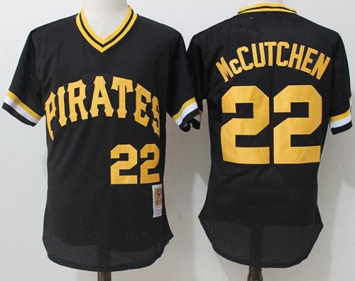 Mitchell And Ness Pirates #22 Andrew McCutchen Black Throwback Stitched MLB Jersey