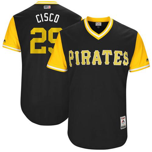 Pirates #29 Francisco Cervelli Black "Cisco" Players Weekend Authentic Stitched MLB Jersey