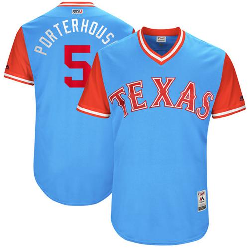 Rangers #5 Mike Napoli Light Blue "Porterhouse" Players Weekend Authentic Stitched MLB Jersey