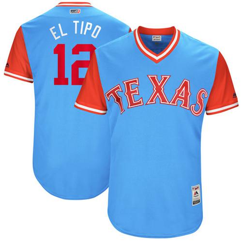 Rangers #12 Rougned Odor Light Blue "El Tipo" Players Weekend Authentic Stitched MLB Jersey