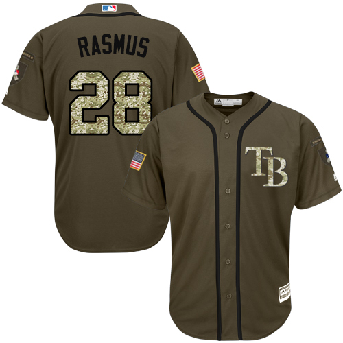 Rays #28 Colby Rasmus Green Salute to Service Stitched MLB Jersey