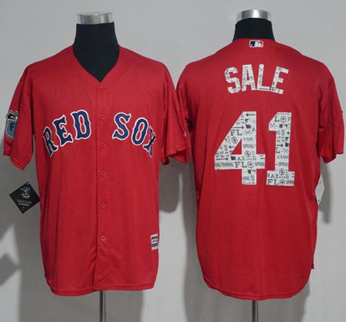Red Sox #41 Chris Sale Red 2017 Spring Training Authentic Flex Base Stitched MLB Jersey