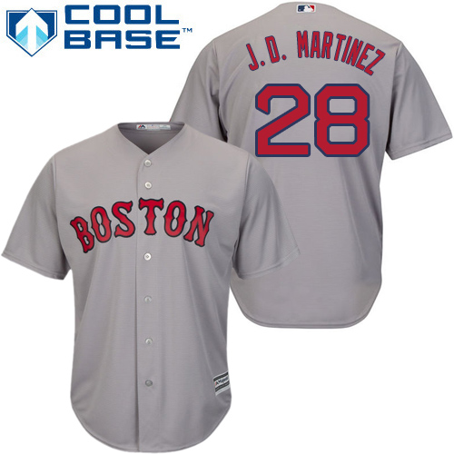Red Sox #28 J. D. Martinez Grey New Cool Base Stitched MLB Jersey