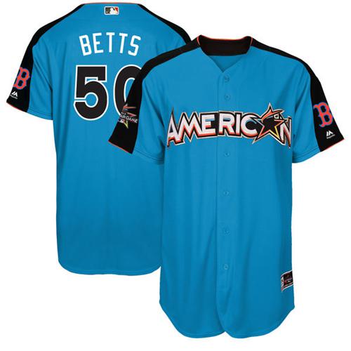 Red Sox #50 Mookie Betts Blue 2017 All-Star American League Stitched MLB Jersey