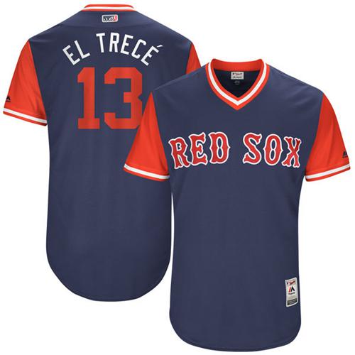 Red Sox #13 Hanley Ramirez Navy "El Trece" Players Weekend Authentic Stitched MLB Jersey