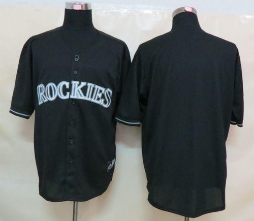 Rockies Blank Black Fashion Stitched MLB Jersey - Click Image to Close