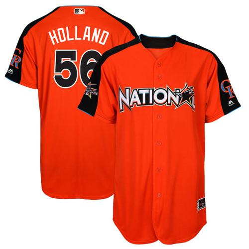 Rockies #56 Greg Holland Orange 2017 All-Star National League Stitched MLB Jersey