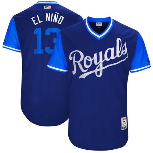 Royals #13 Salvador Perez Navy "El Nino" Players Weekend Authentic Stitched MLB Jersey