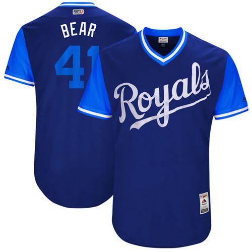 Royals #41 Danny Duffy Navy "Bear" Players Weekend Authentic Stitched MLB Jersey