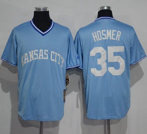 Royals #35 Eric Hosmer Light Blue Cooperstown Stitched MLB Jersey - Click Image to Close