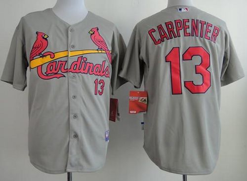 Cardinals #13 Matt Carpenter Grey Cool Base Stitched MLB Jersey - Click Image to Close