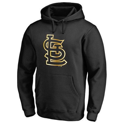 St.Louis Cardinals Gold Collection Pullover Hoodie Black - Click Image to Close