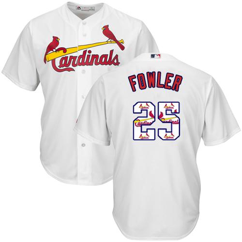 Cardinals #25 Dexter Fowler White Team Logo Fashion Stitched MLB Jersey